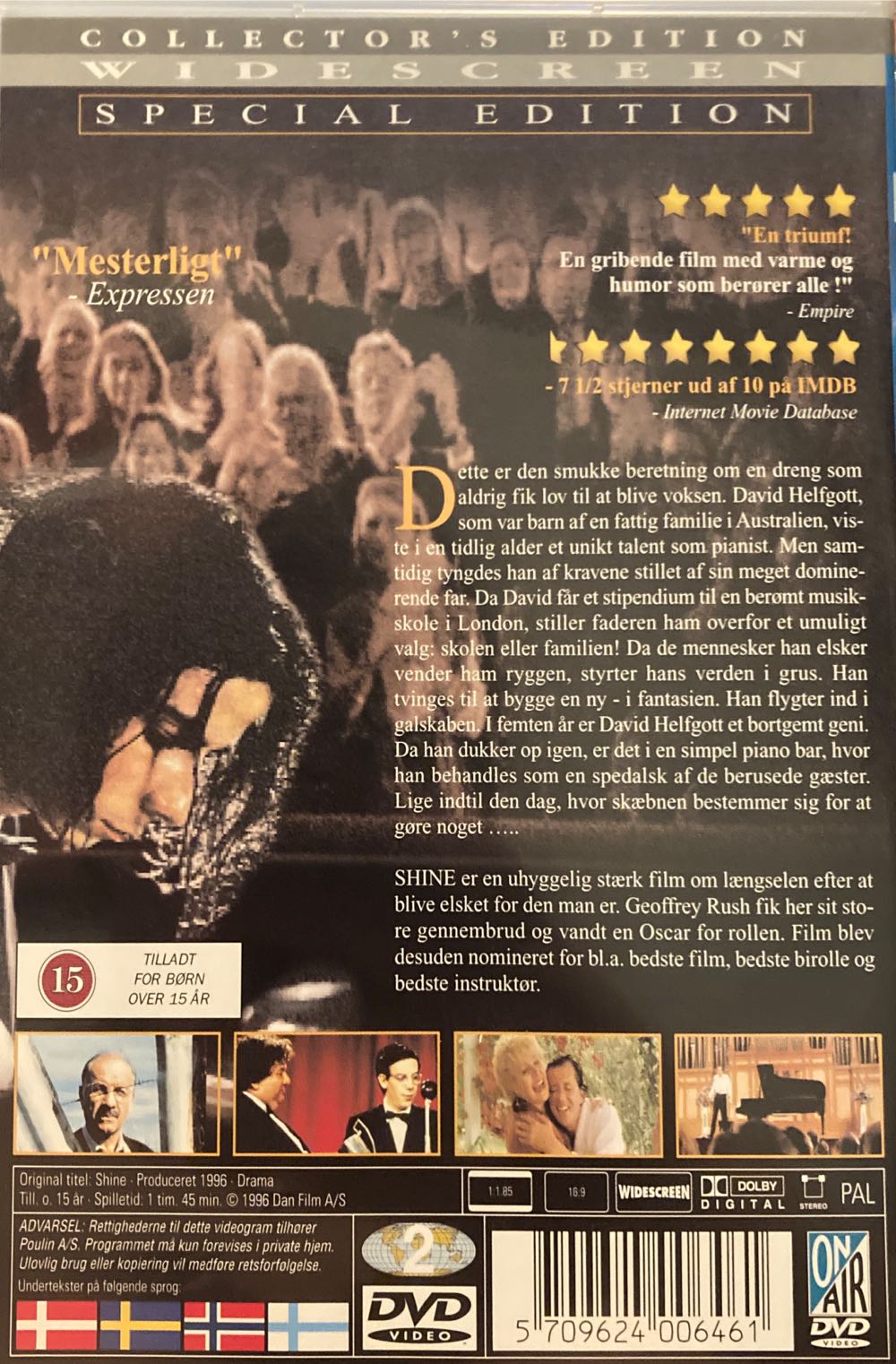 Shine DVD movie collectible [Barcode 5709624006461] - Main Image 2