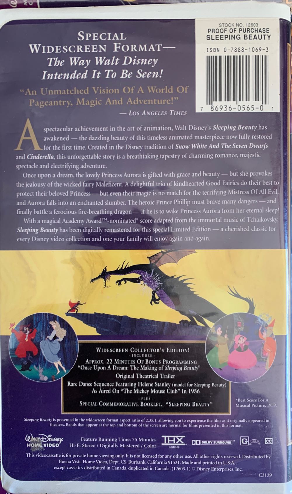 Sleeping Beauty VHS movie collectible [Barcode 786936056501] - Main Image 2