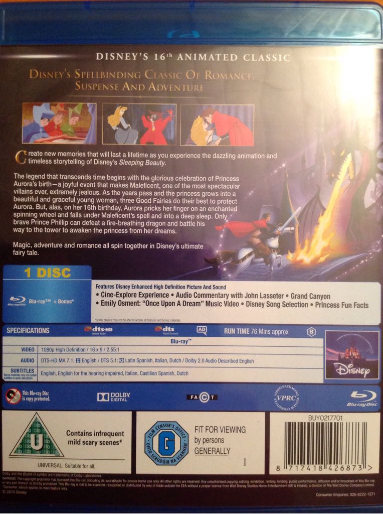Sleeping Beauty Blu-ray movie collectible [Barcode 8717418426873] - Main Image 2