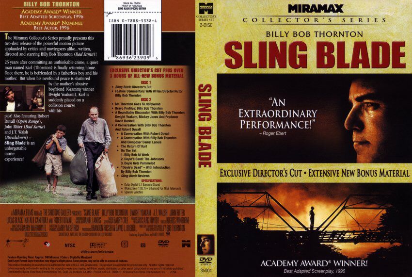 Sling Blade DVD movie collectible [Barcode 786936239096] - Main Image 2