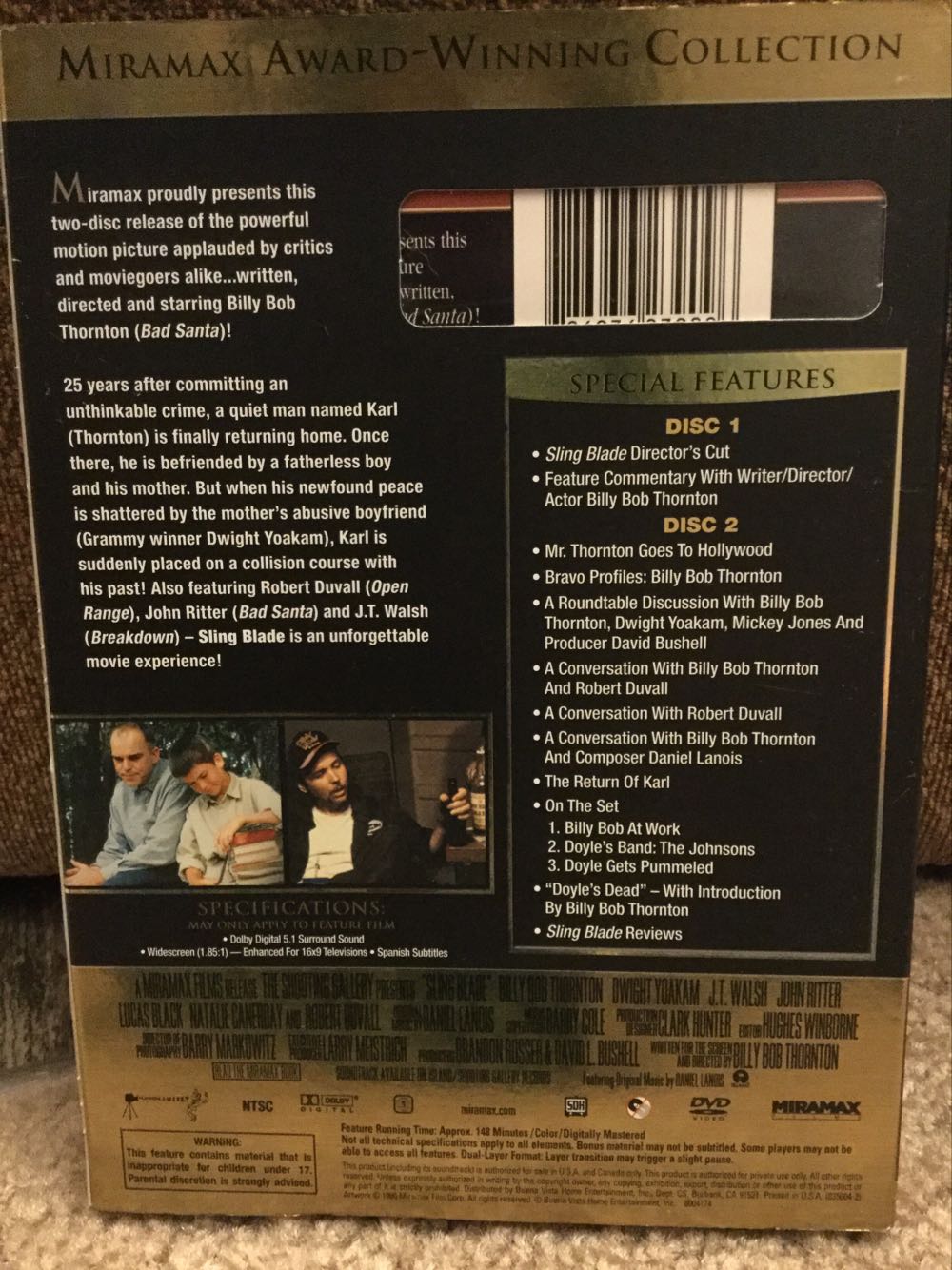 Sling Blade DVD movie collectible [Barcode 786936239096] - Main Image 4