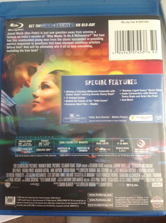 Slumdog Millionaire Blu-ray movie collectible [Barcode 024543574538] - Main Image 2
