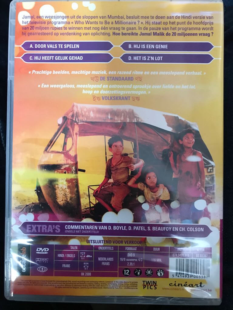 Slumdog Millionaire DVD movie collectible [Barcode 5414939003387] - Main Image 2