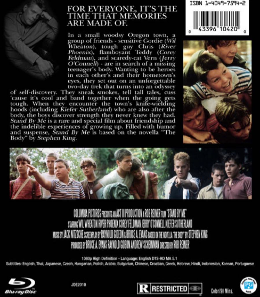 Stand By Me BD-R movie collectible [Barcode 0043396263789] - Main Image 2