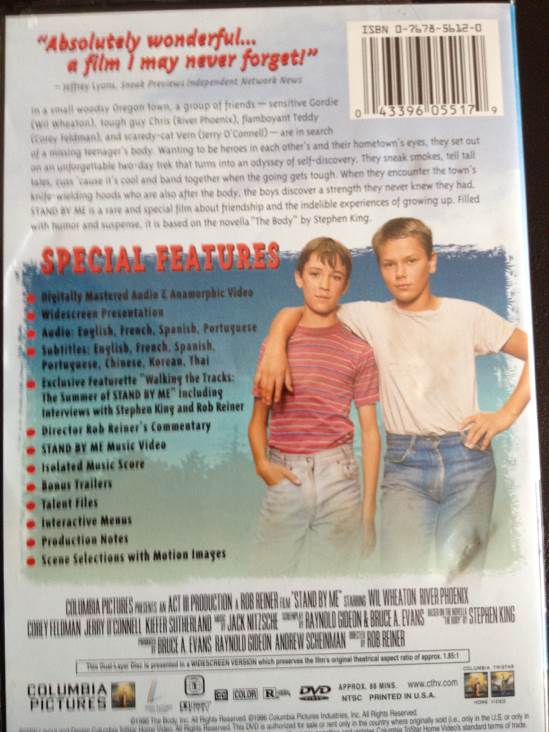 Stand By Me.          U DVD-R movie collectible [Barcode 043396055179] - Main Image 2