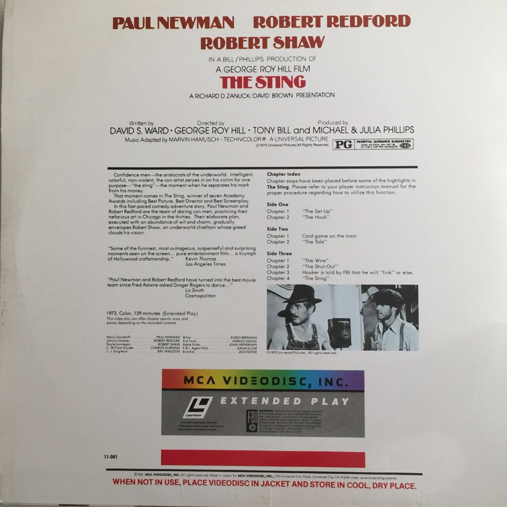 Sting, The Laser Disc movie collectible [Barcode 025192110016] - Main Image 2