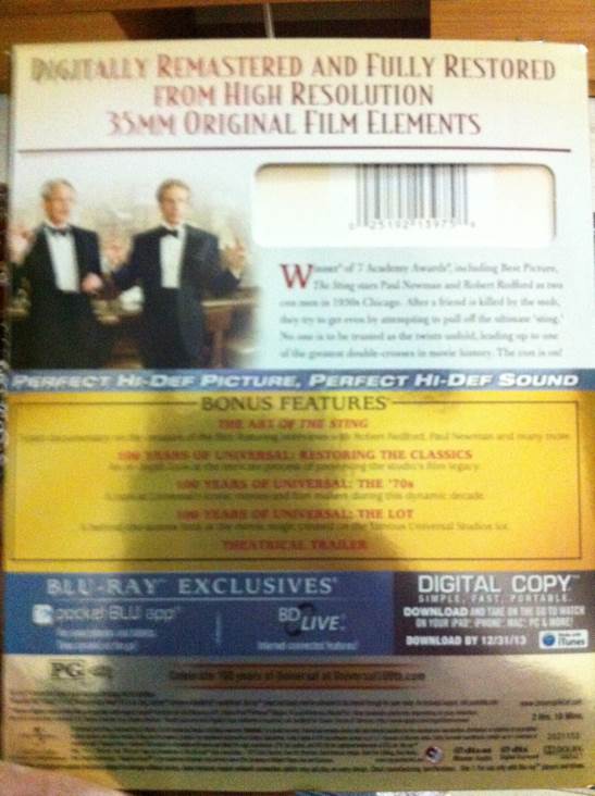 The Sting Blu-ray movie collectible [Barcode 025192139758] - Main Image 2