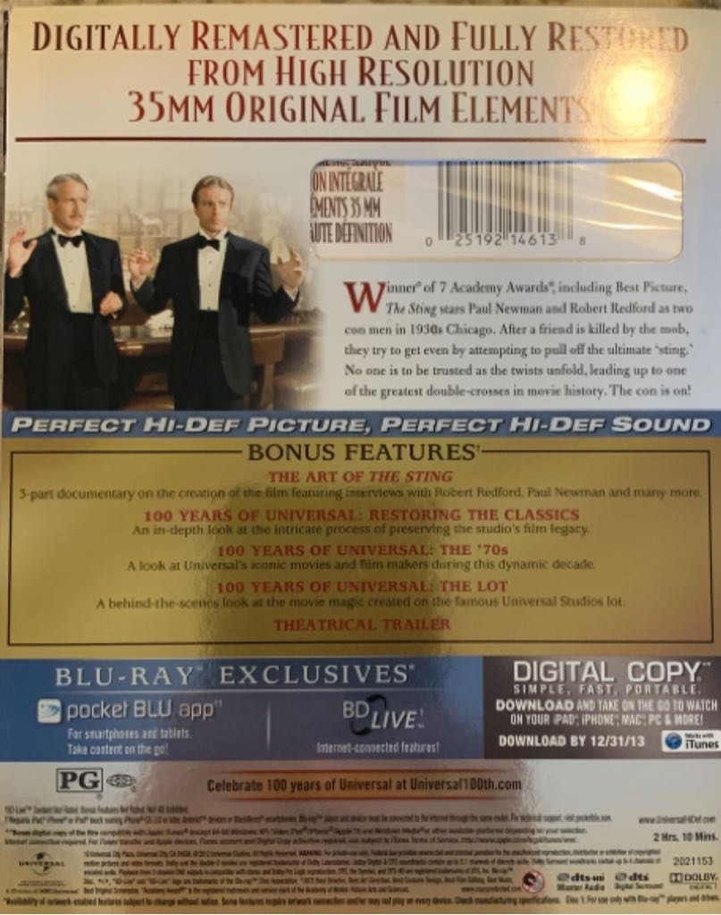 The Sting DVD movie collectible [Barcode 025192146138] - Main Image 2