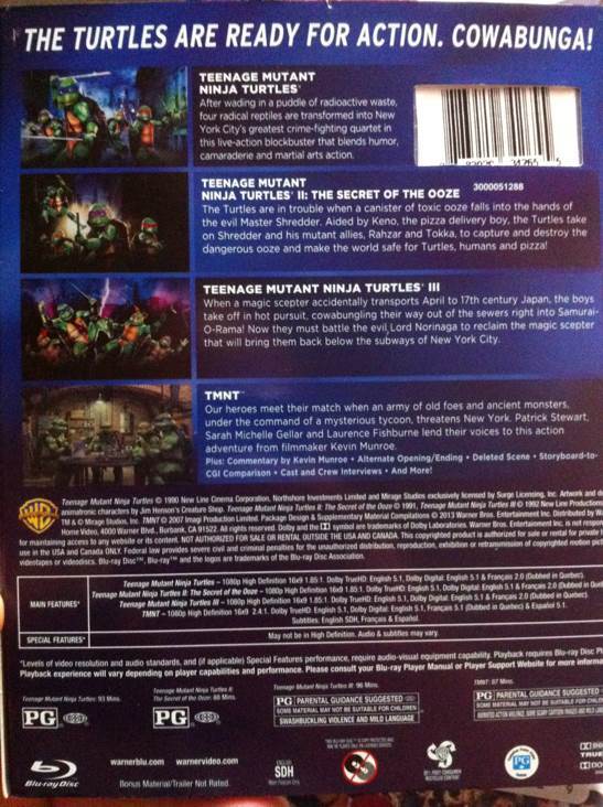 Teenage Mutant Ninja Turtles (4 Movie Collection) DVD movie collectible [Barcode 883929181223] - Main Image 2