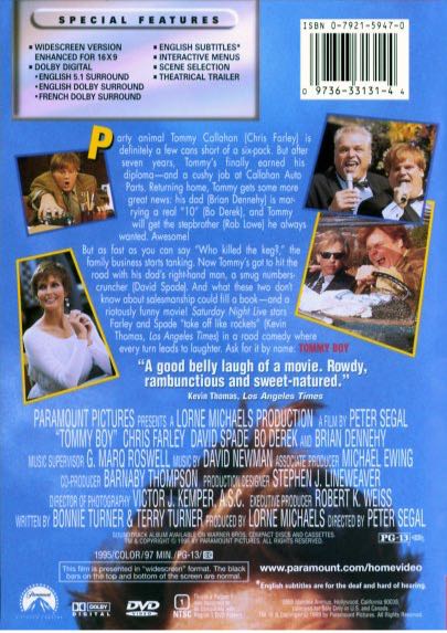 Tommy Boy DVD movie collectible [Barcode 097360289947] - Main Image 2