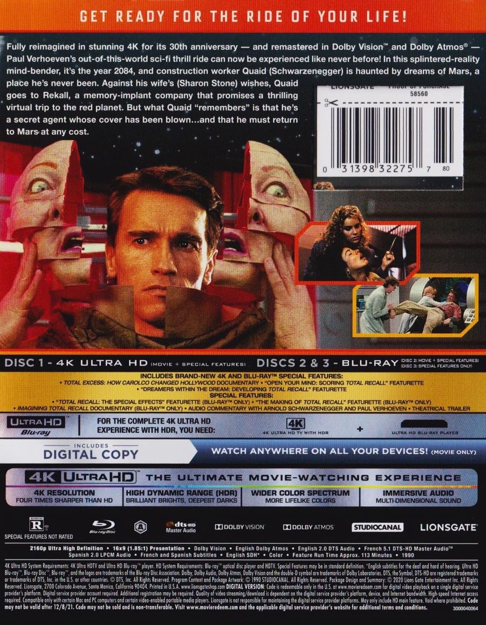 Total Recall (1990 Original) DVD movie collectible [Barcode 012236115045] - Main Image 3
