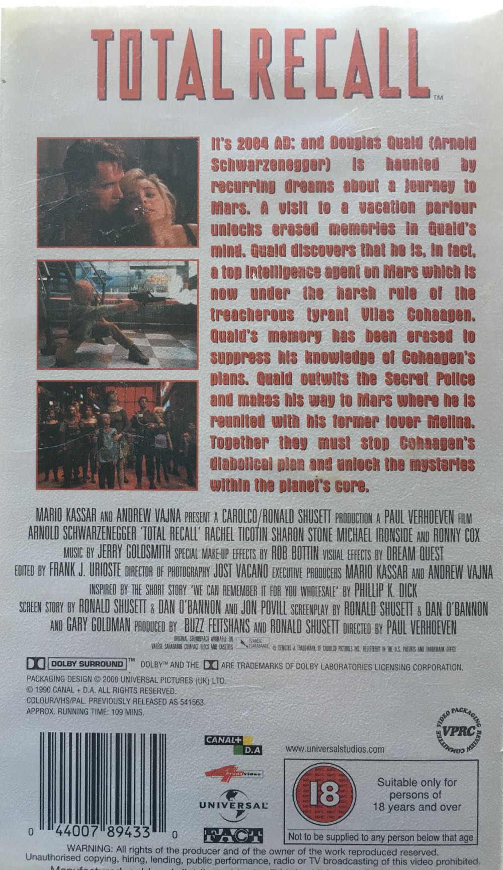 Total Recall VHS movie collectible [Barcode 044005415636] - Main Image 2