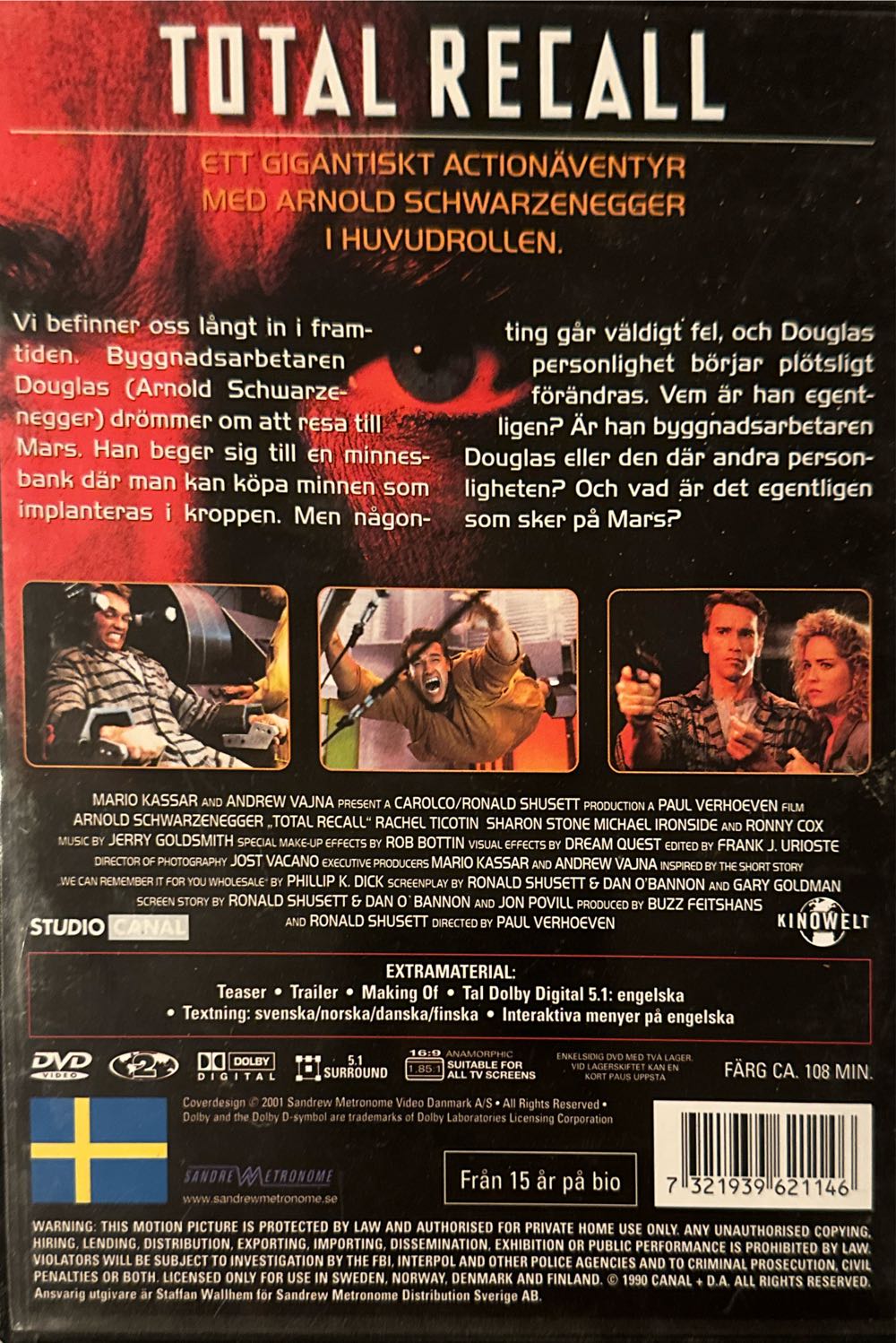 Total Recall DVD movie collectible [Barcode 7321939621146] - Main Image 2