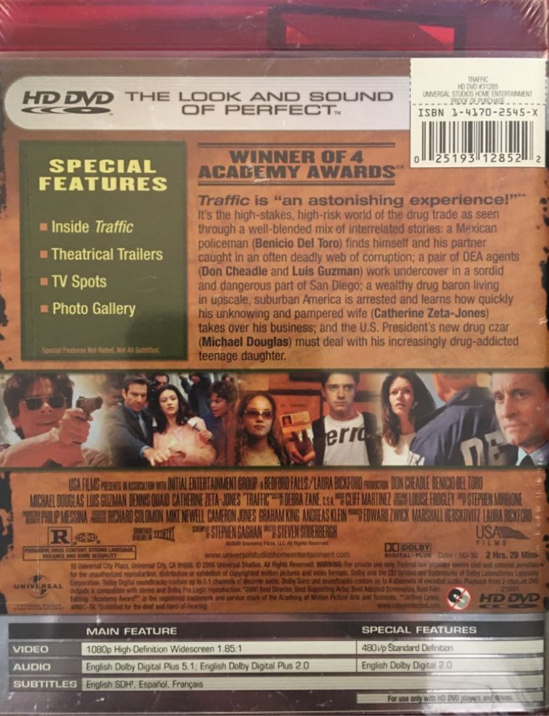 Traffic HD DVD movie collectible [Barcode 025193128522] - Main Image 2