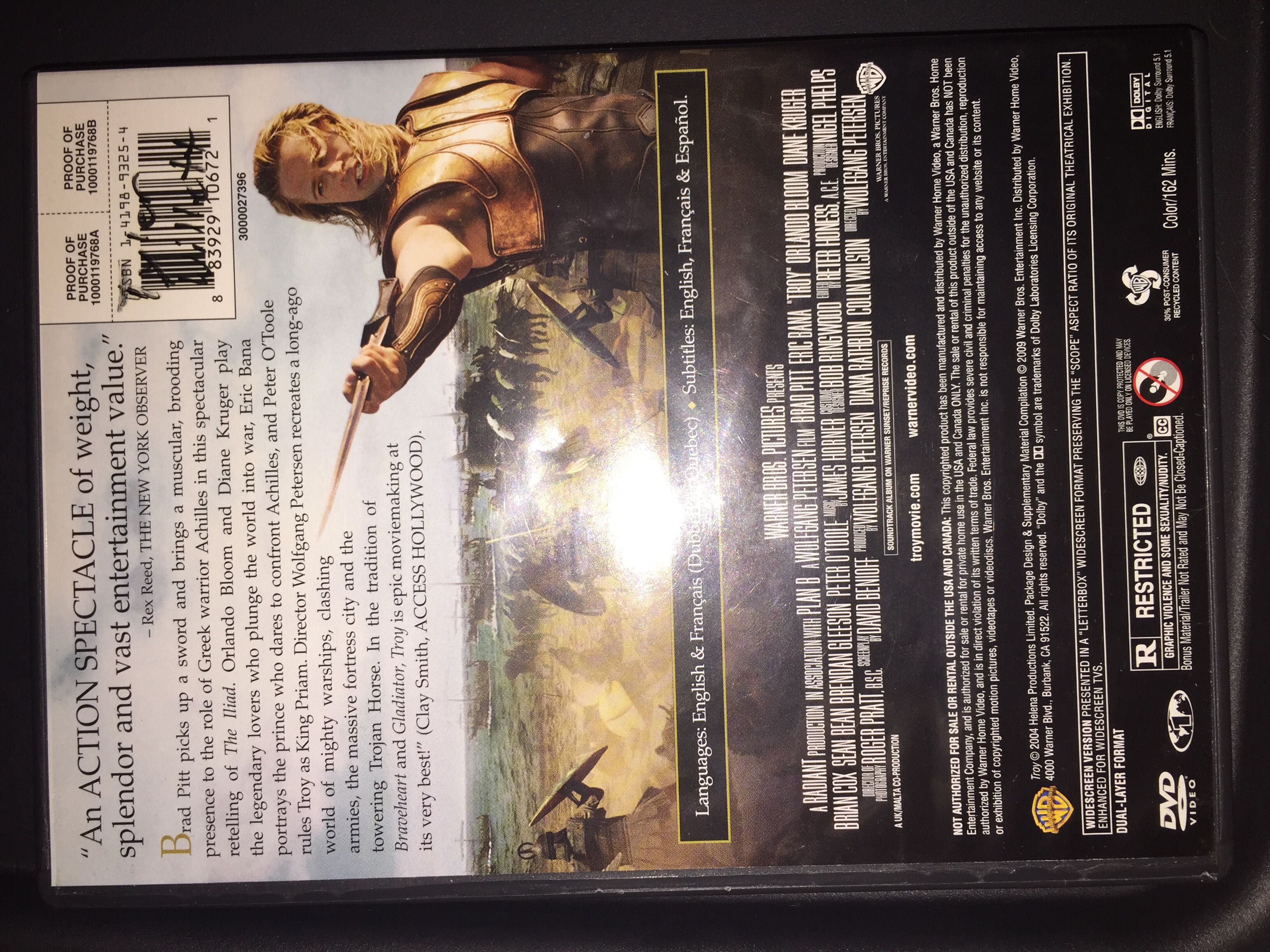 Troy DVD movie collectible [Barcode 0085392841028] - Main Image 2