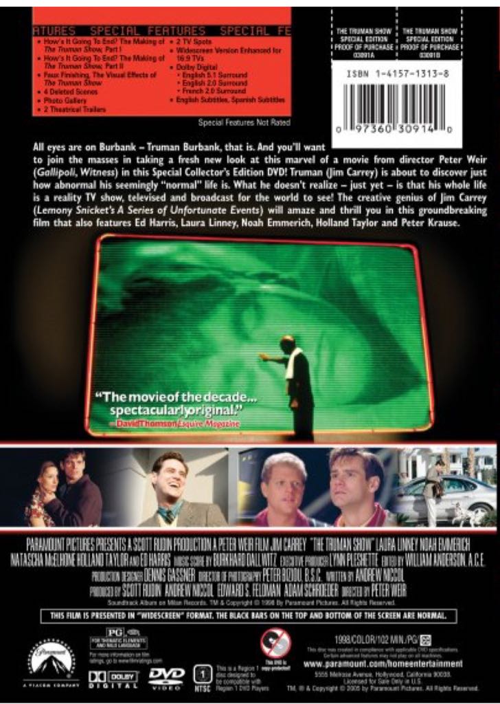 The Truman Show DVD movie collectible [Barcode 097360309140] - Main Image 2