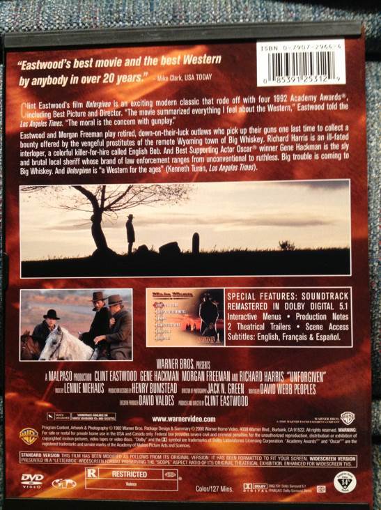 #201 Unforgiven DVD movie collectible [Barcode 085391253129] - Main Image 2