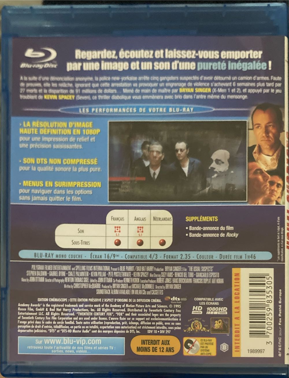 Usual Suspects Blu-ray movie collectible [Barcode 3700259835305] - Main Image 2