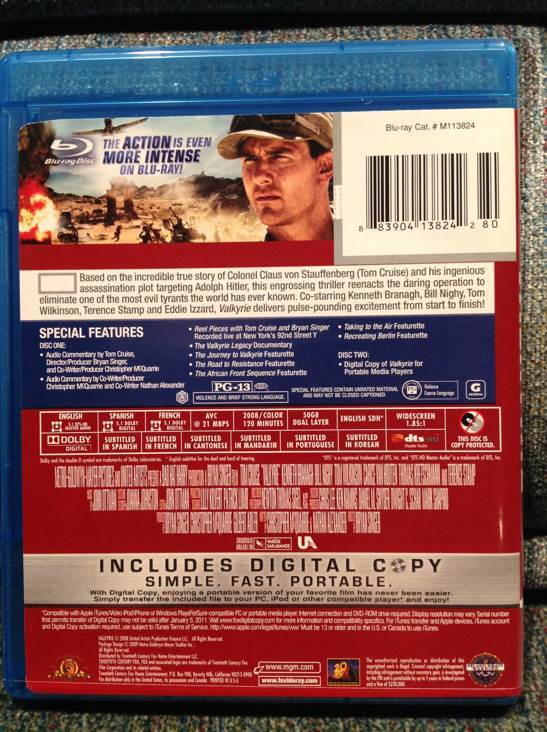 Valkyrie Blu-ray movie collectible [Barcode 883904138242] - Main Image 2