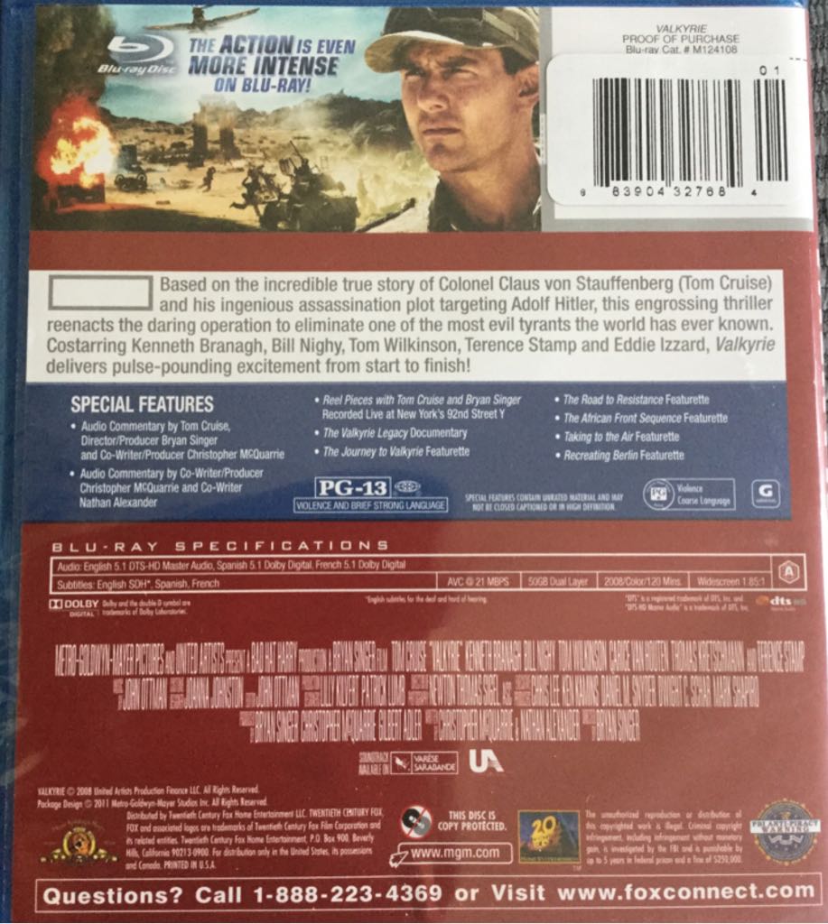 Valkyrie Blu-ray movie collectible [Barcode 883904327684] - Main Image 2