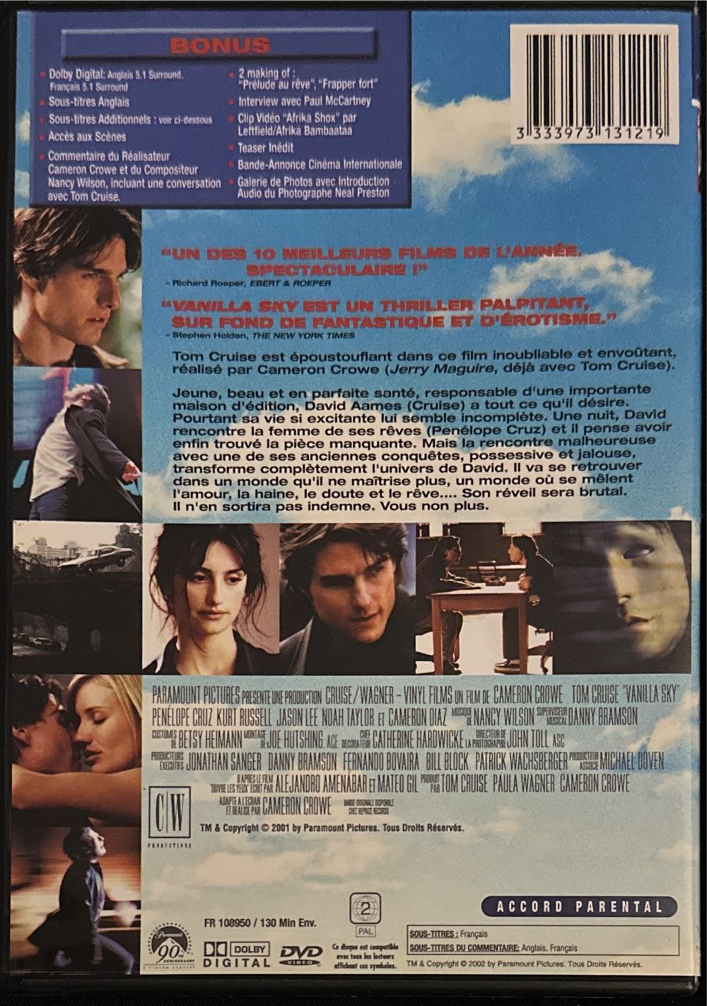 Vanilla Sky DVD movie collectible [Barcode 3333973131219] - Main Image 2