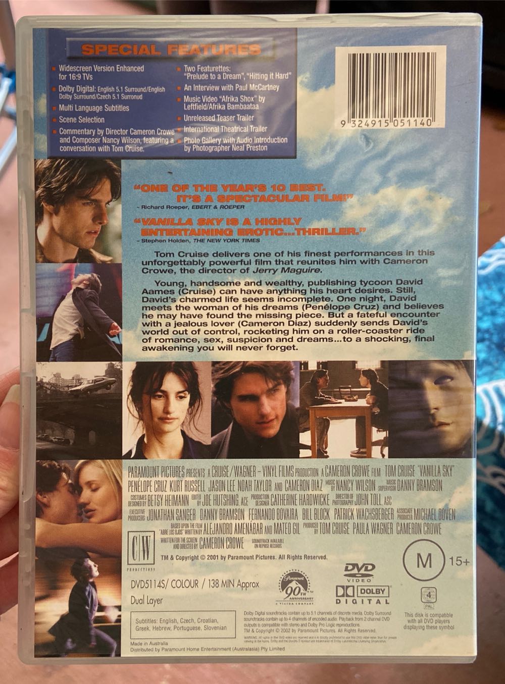 Vanilla Sky DVD movie collectible [Barcode 9324915051140] - Main Image 3