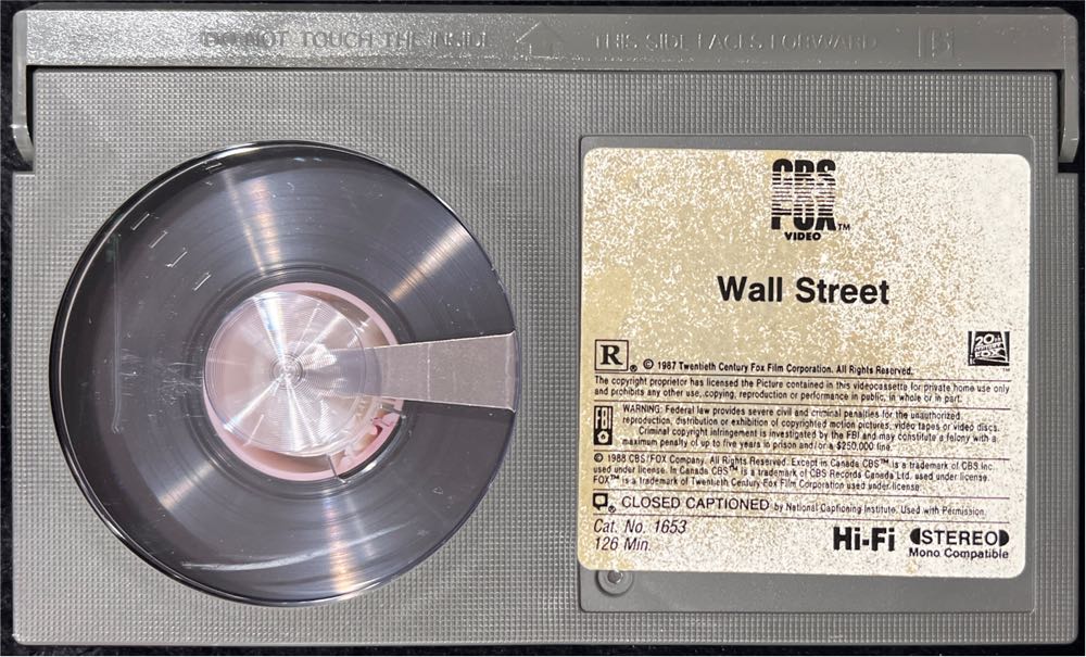Wall Street VHS movie collectible [Barcode 086162165337] - Main Image 3