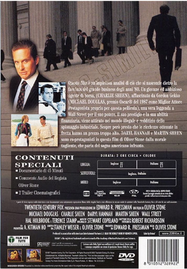 Wall Street DVD movie collectible [Barcode 5039036004800] - Main Image 2