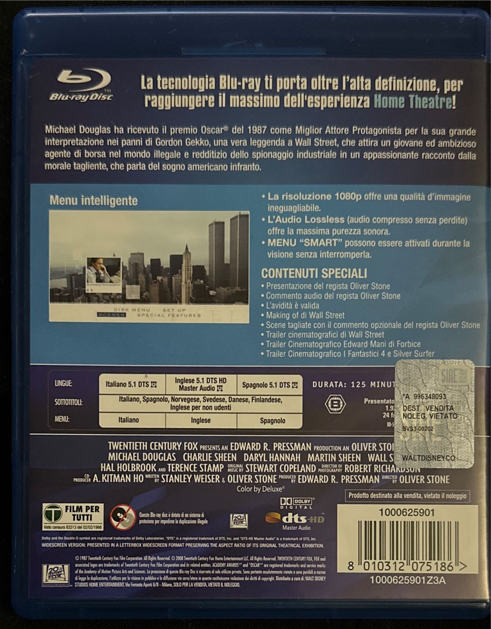 Wall Street DVD movie collectible [Barcode 8010312075186] - Main Image 2