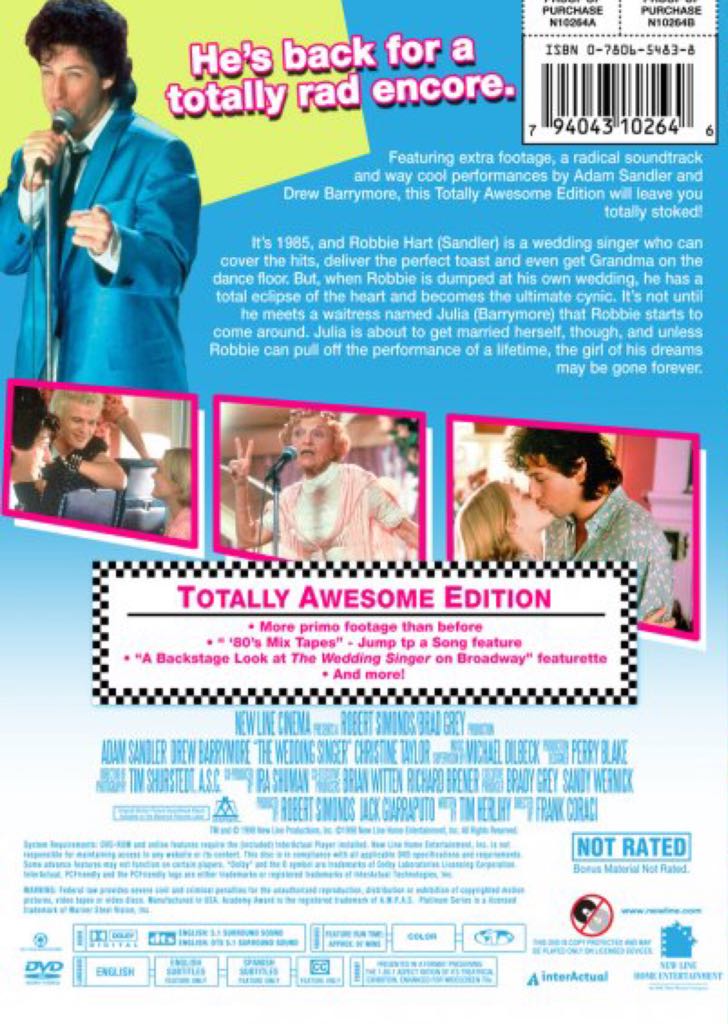 Wedding Singer, The Digital Copy movie collectible [Barcode 065935221791] - Main Image 2