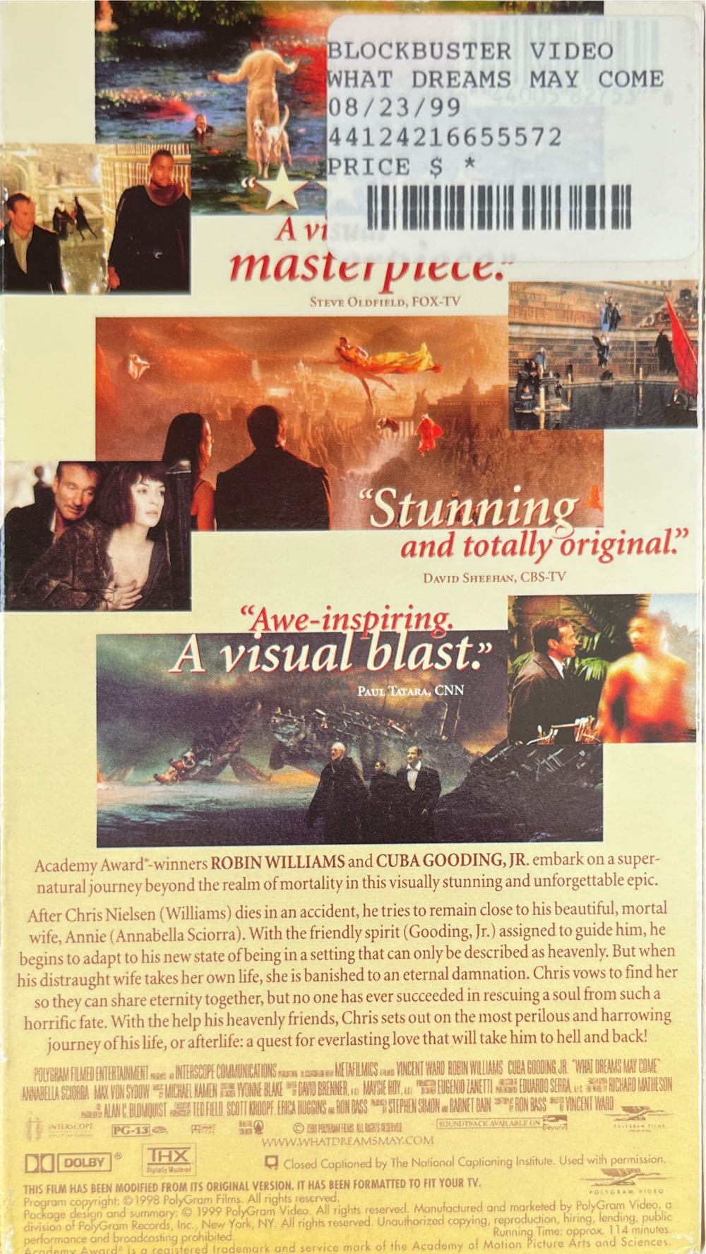 What Dreams May Come VHS movie collectible [Barcode 44122466655572] - Main Image 2