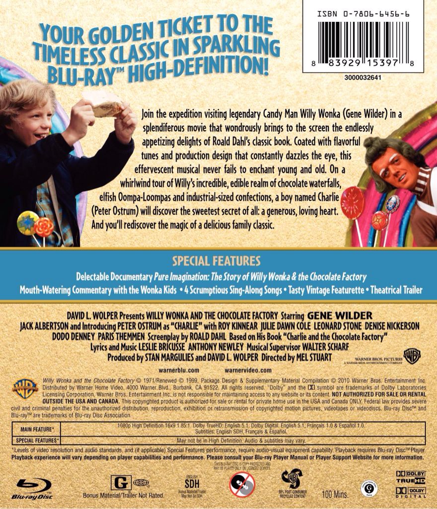 Willy Wonka & The Chocolate Factory Blu-ray movie collectible - Main Image 2