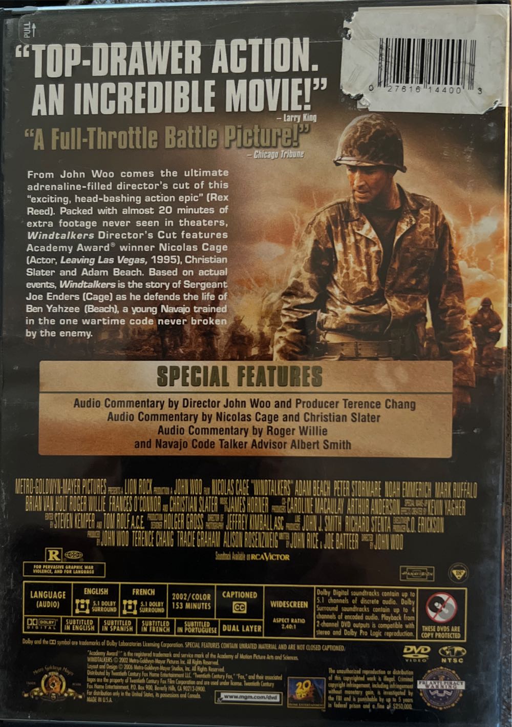 Windtalkers DVD movie collectible [Barcode 027616144003] - Main Image 3