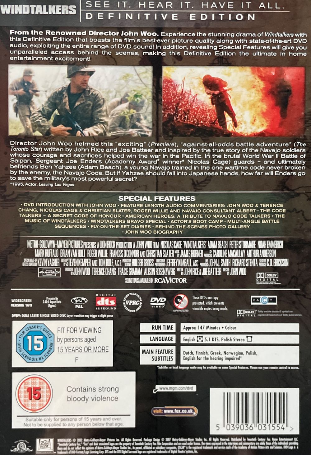 Windtalkers DVD movie collectible [Barcode 5039036031554] - Main Image 2