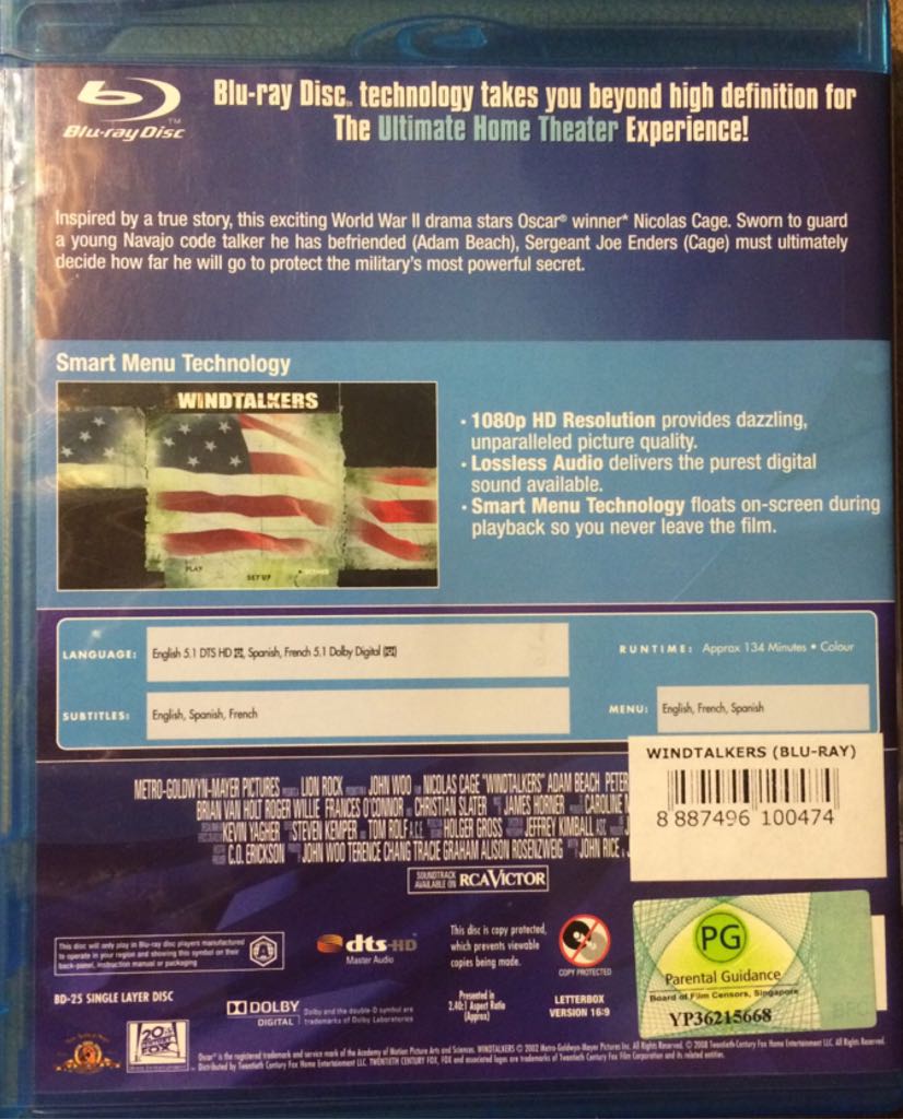 Windtalkers DVD movie collectible [Barcode 8887496100474] - Main Image 2