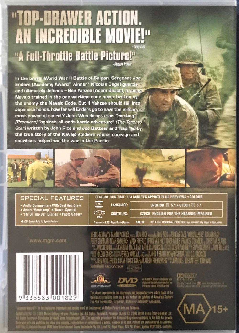 Windtalkers DVD movie collectible [Barcode 9338683001825] - Main Image 2