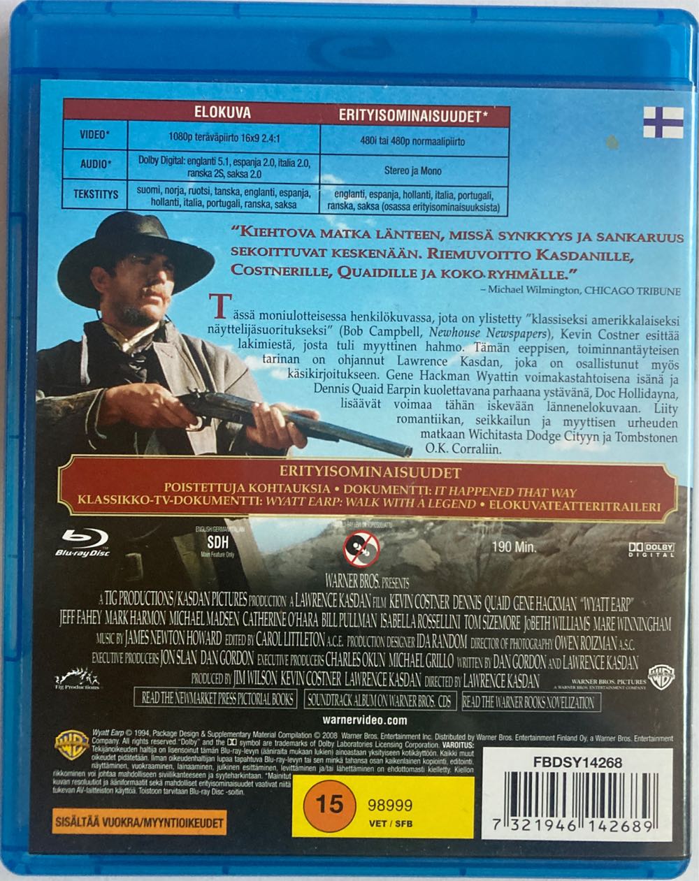 Wyatt Earp Blu-ray movie collectible [Barcode 7321946142689] - Main Image 2