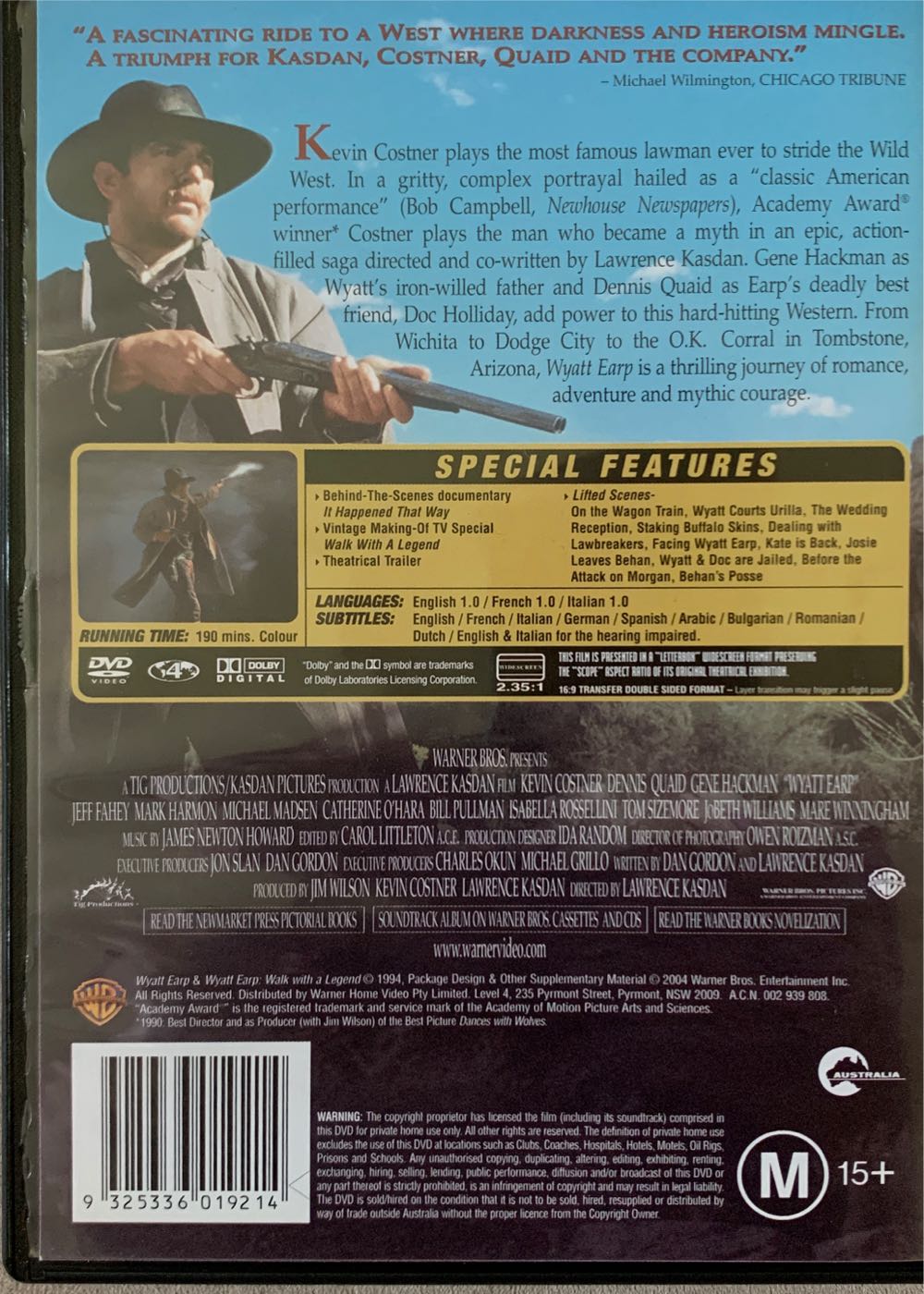 Wyatt Earp DVD movie collectible [Barcode 9325336019214] - Main Image 2
