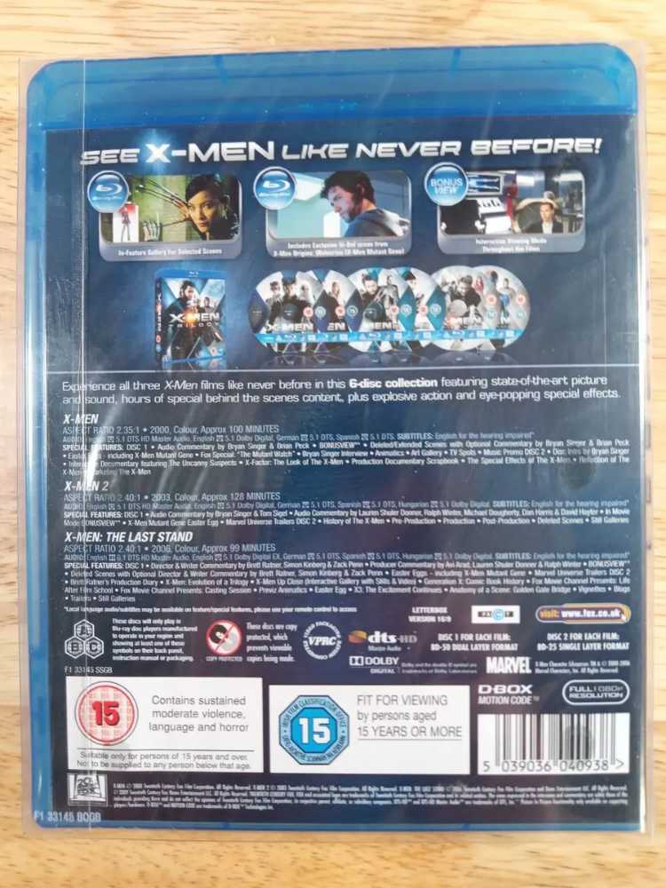 X-Men Trilogy Blu-ray movie collectible [Barcode 5039036040938] - Main Image 2