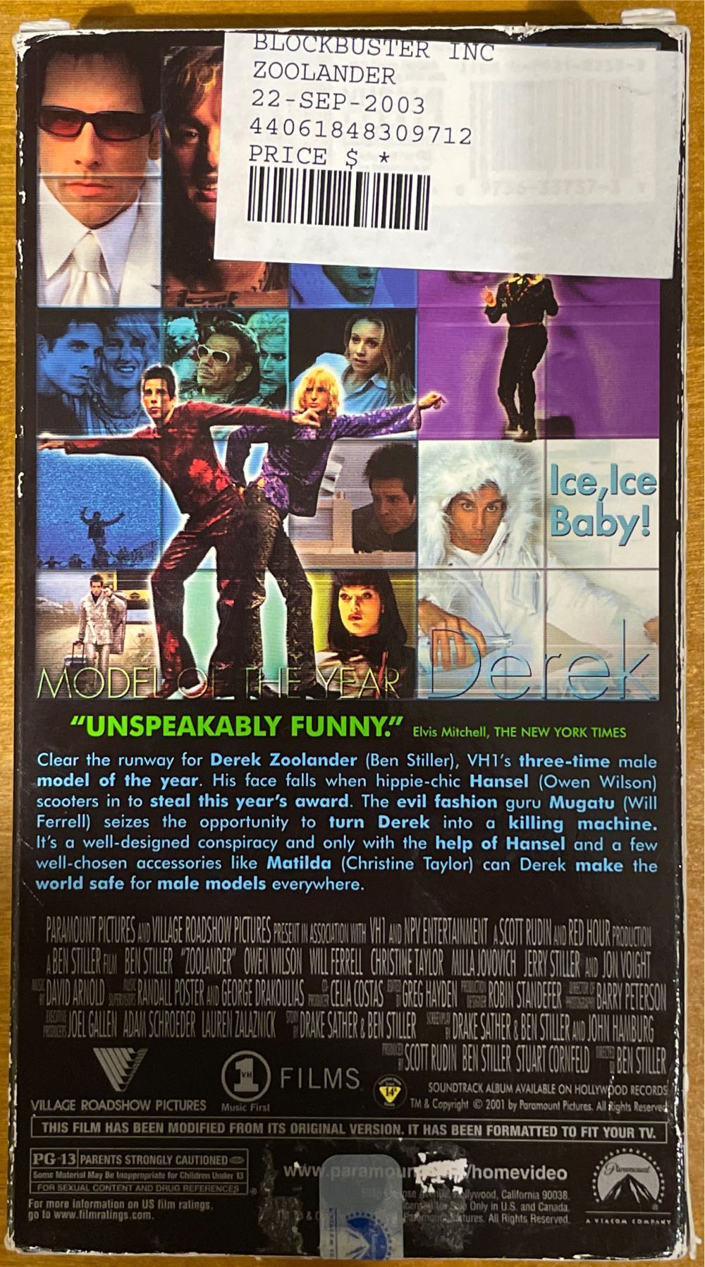 Zoolander VHS movie collectible [Barcode 097363373735] - Main Image 2