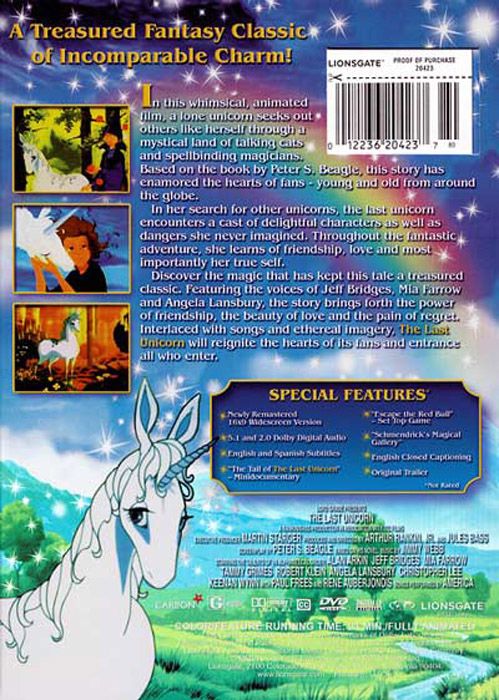 The Last Unicorn Blu-ray movie collectible [Barcode 012236113379] - Main Image 2