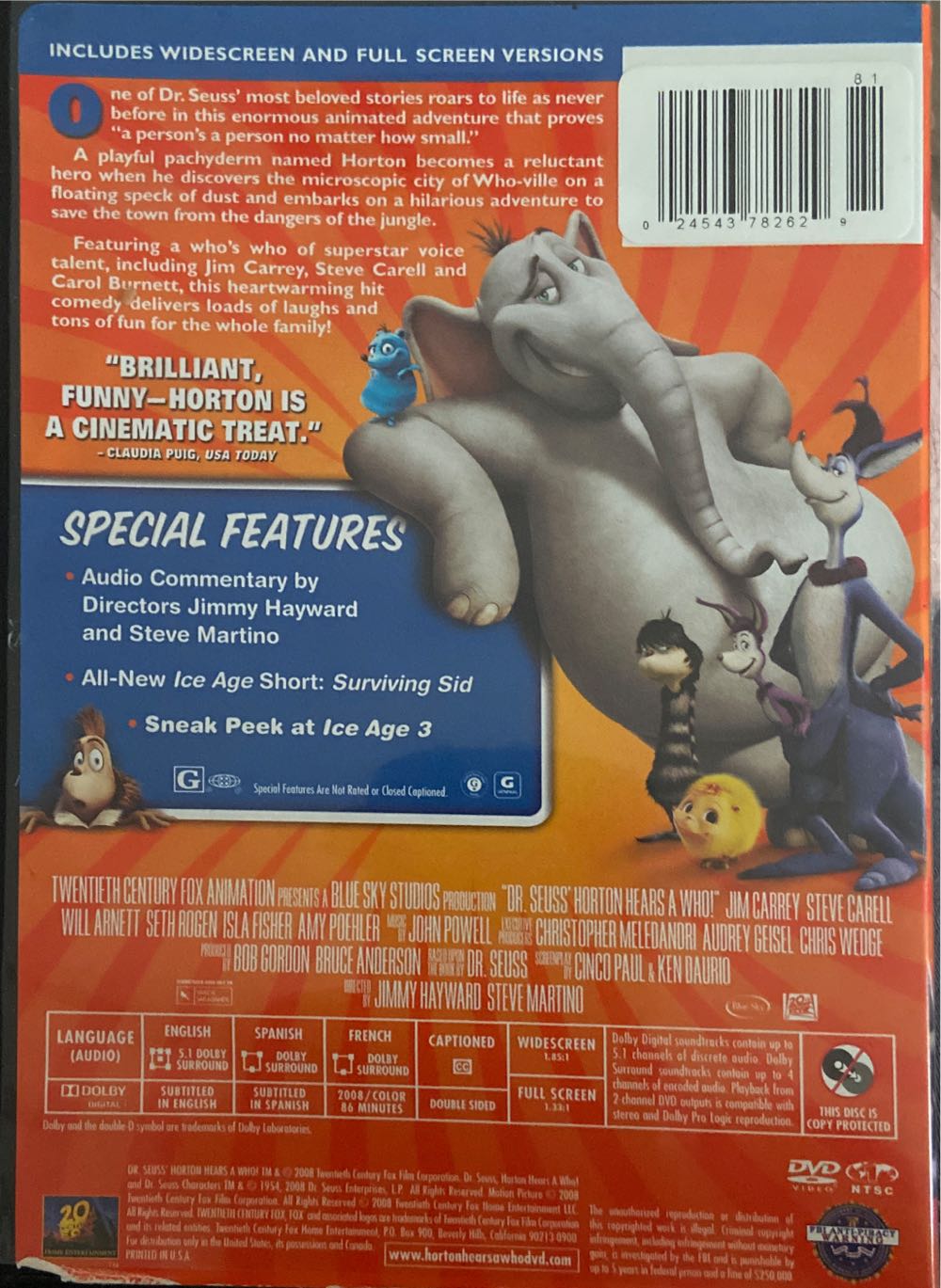 Horton Hears a Who! DVD movie collectible [Barcode 024543782629] - Main Image 2