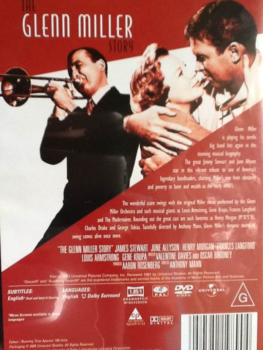 The Glenn Miller Story DVD movie collectible [Barcode 5050582198904] - Main Image 2