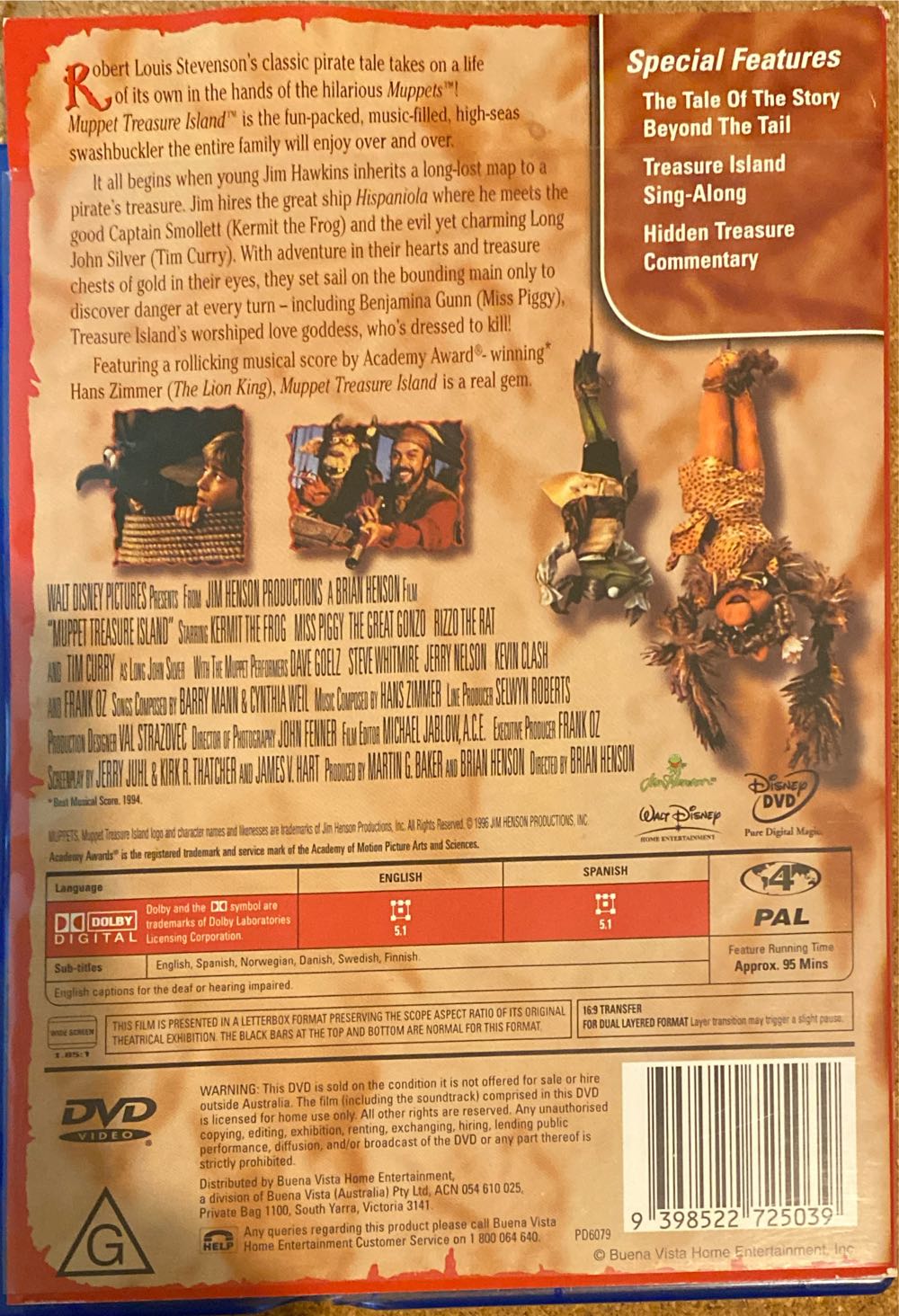 Muppet Treasure Island DVD movie collectible [Barcode 9398522725039] - Main Image 2