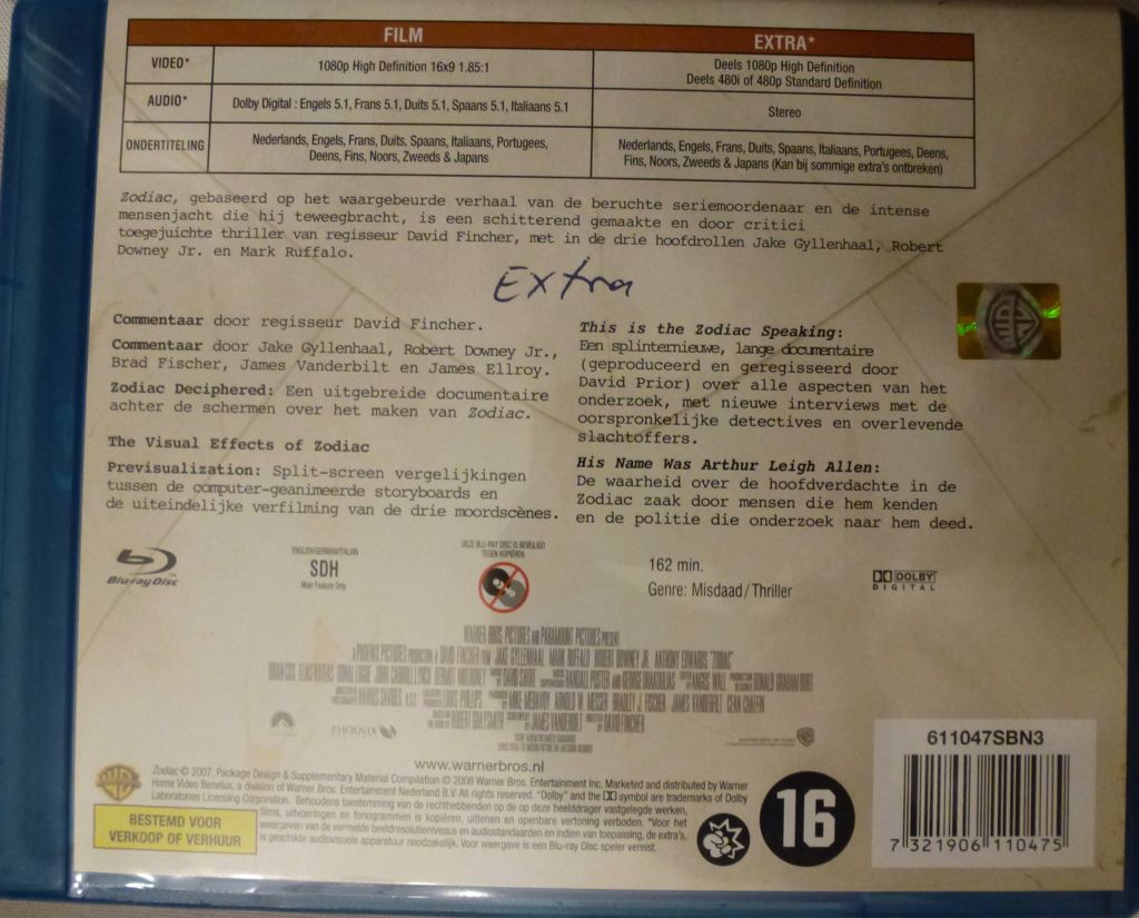 Z -Zodiac Blu-ray movie collectible [Barcode 9325336042724] - Main Image 2