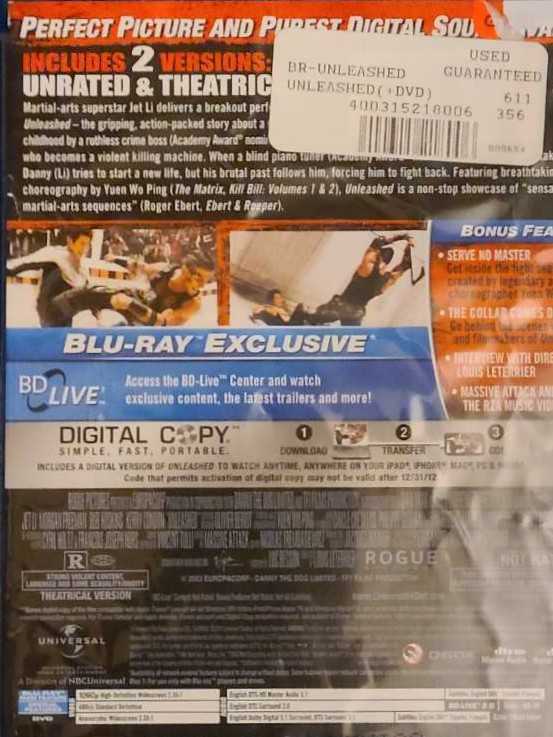 Unleashed Blu-ray movie collectible [Barcode 025192049682] - Main Image 3