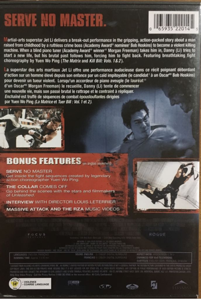 Unleashed (Unrated) DVD movie collectible [Barcode 065935220145] - Main Image 2