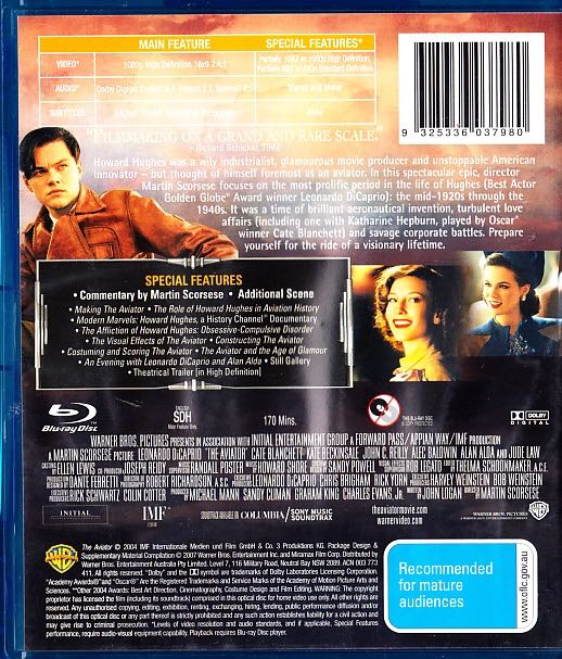 The Aviator Blu-ray movie collectible [Barcode 9325336037980] - Main Image 2