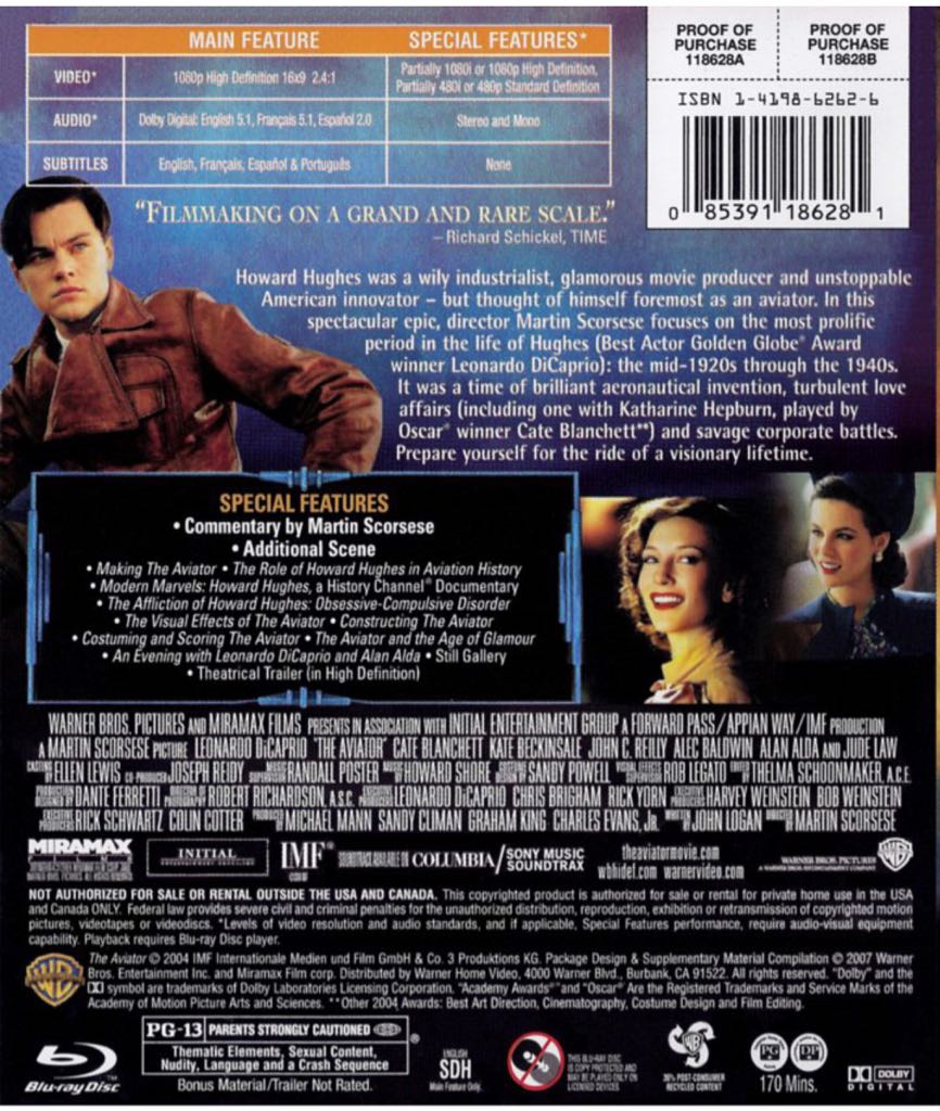 Aviator (HD) Blu-ray movie collectible [Barcode 9555186829149] - Main Image 2