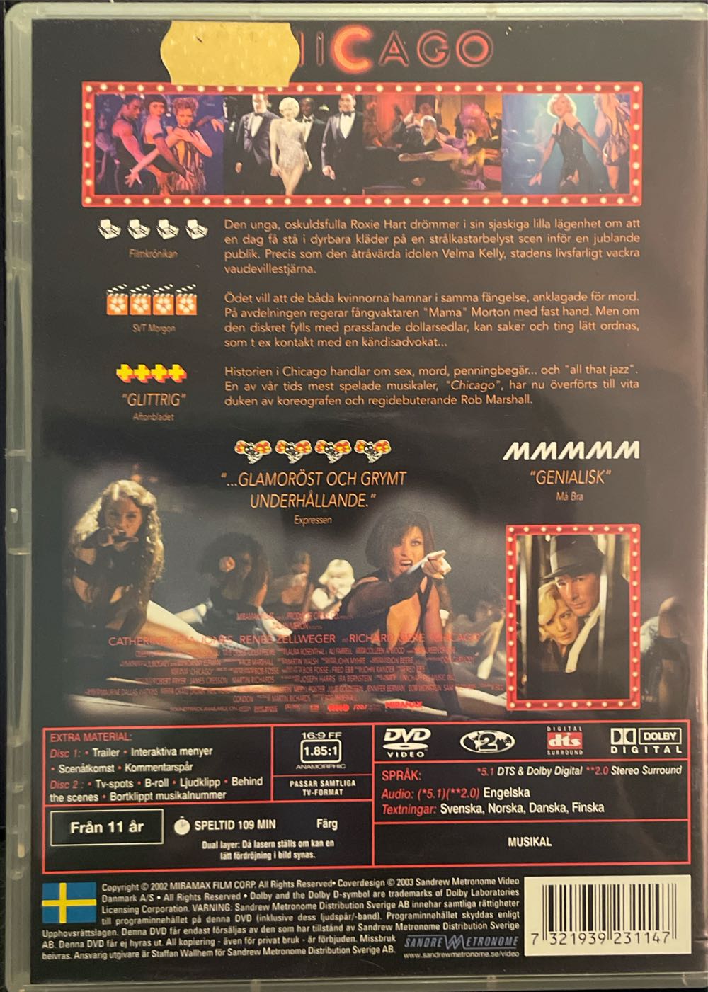 Chicago DVD movie collectible [Barcode 7321939231147] - Main Image 2